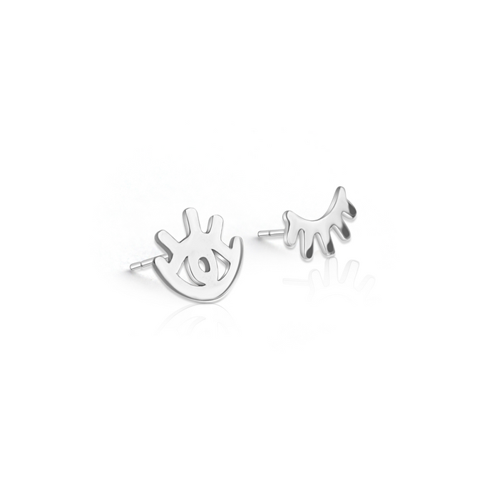 Eco-Silver 'Wink' Stud Earrings