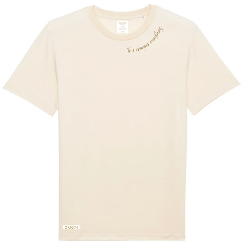 Embroidered Natural Tee